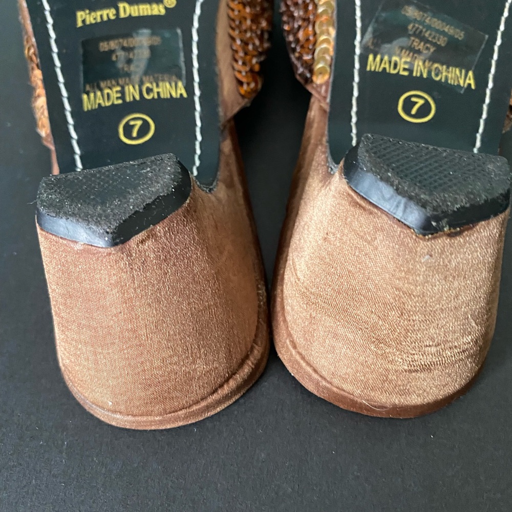 Formal Holiday or Wedding Sequin Slides Sz 7 - Picture 5 of 9